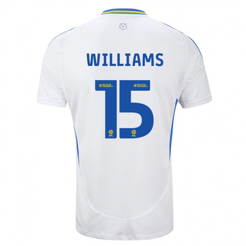 Danxen Mænd Paige Williams #15 Hvid Blå Hjemmebane Spillertrøjer 2024/25 Trøje T-Shirt