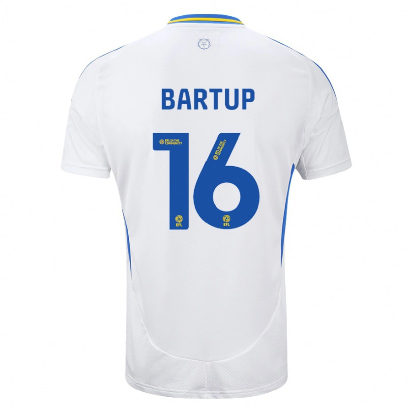 Danxen Mænd Laura Bartup #16 Hvid Blå Hjemmebane Spillertrøjer 2024/25 Trøje T-Shirt
