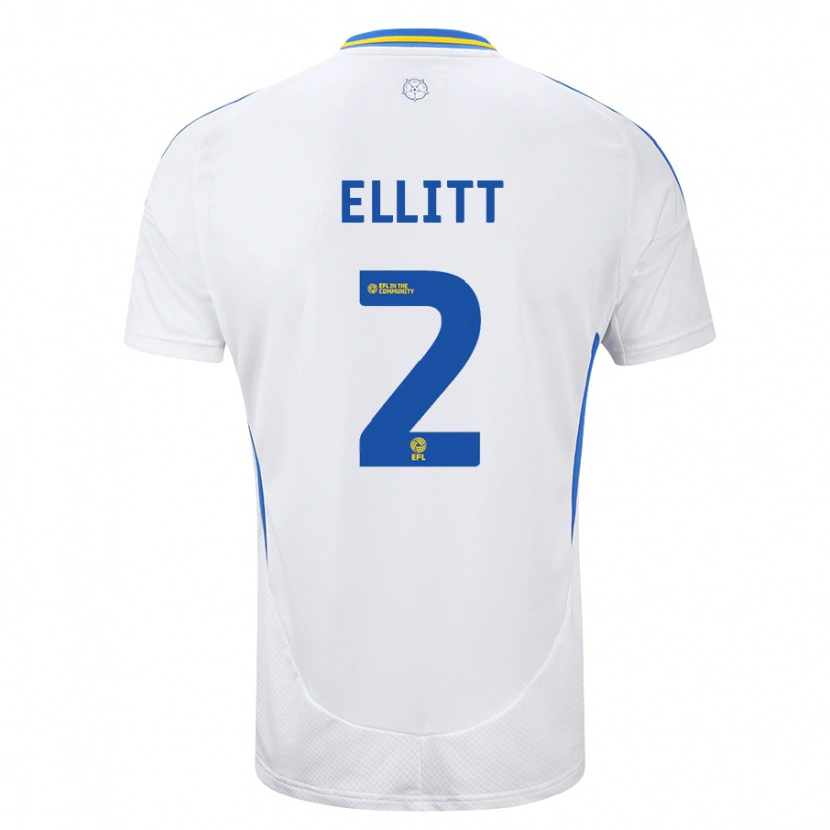 Danxen Mænd Izzy Ellitt #2 Hvid Blå Hjemmebane Spillertrøjer 2024/25 Trøje T-Shirt