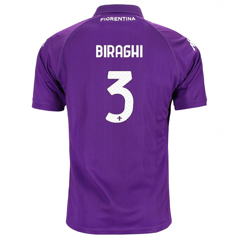 Danxen Mænd Cristiano Biraghi #3 Lilla Hjemmebane Spillertrøjer 2024/25 Trøje T-Shirt