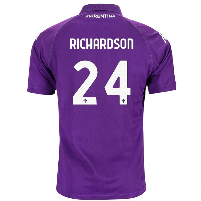 Danxen Mænd Amir Richardson #24 Lilla Hjemmebane Spillertrøjer 2024/25 Trøje T-Shirt