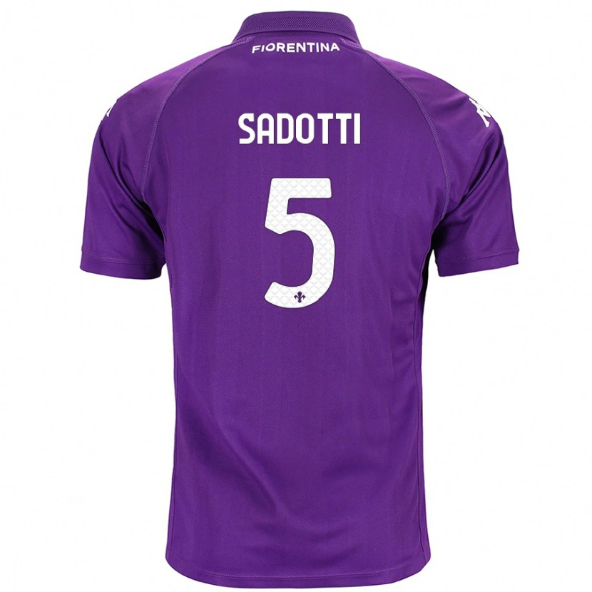 Danxen Mænd Edoardo Sadotti #5 Lilla Hjemmebane Spillertrøjer 2024/25 Trøje T-Shirt