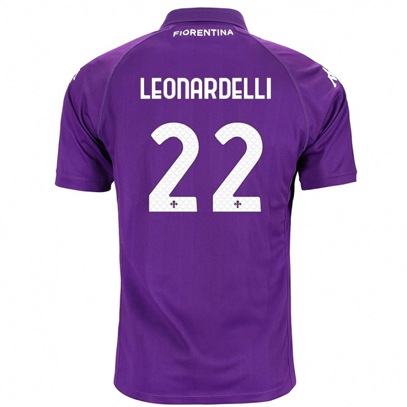 Danxen Mænd Pietro Leonardelli #22 Lilla Hjemmebane Spillertrøjer 2024/25 Trøje T-Shirt