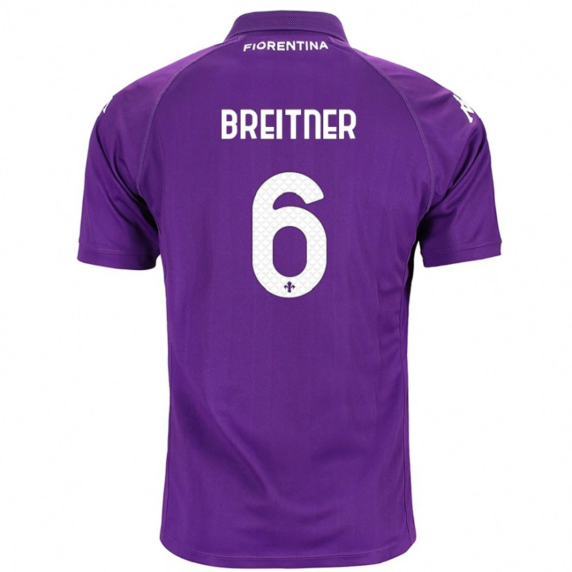 Danxen Mænd Stephanie Breitner #6 Lilla Hjemmebane Spillertrøjer 2024/25 Trøje T-Shirt