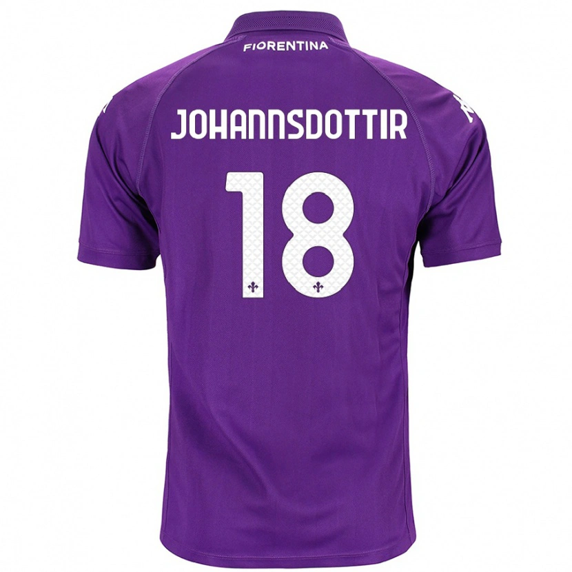 Danxen Mænd Alexandra Jóhannsdóttir #18 Lilla Hjemmebane Spillertrøjer 2024/25 Trøje T-Shirt