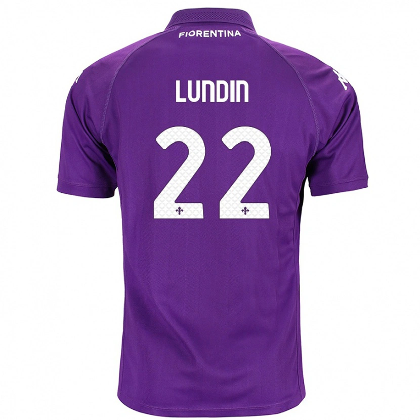 Danxen Mænd Karin Lundin #22 Lilla Hjemmebane Spillertrøjer 2024/25 Trøje T-Shirt