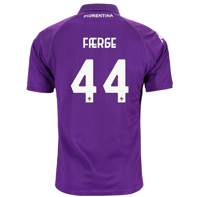 Danxen Mænd Emma Færge #44 Lilla Hjemmebane Spillertrøjer 2024/25 Trøje T-Shirt