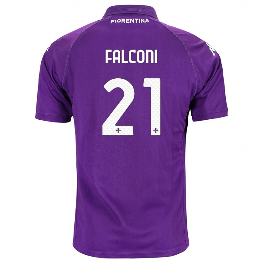 Danxen Mænd Niccolò Falconi #21 Lilla Hjemmebane Spillertrøjer 2024/25 Trøje T-Shirt