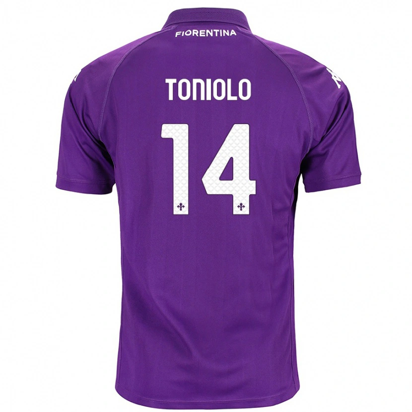 Danxen Mænd Martina Toniolo #14 Lilla Hjemmebane Spillertrøjer 2024/25 Trøje T-Shirt