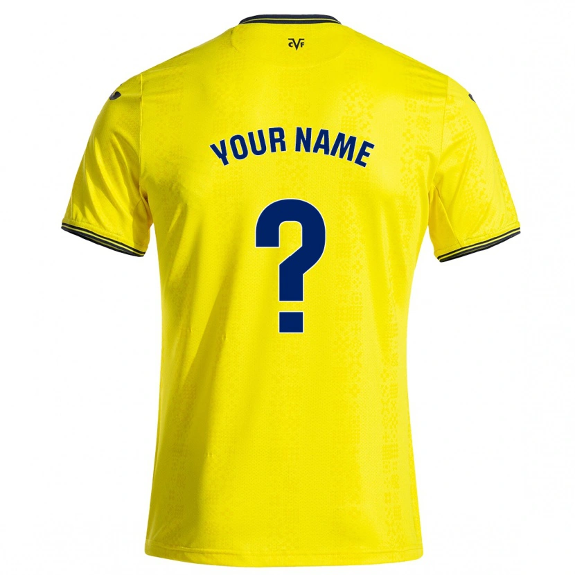 Danxen Mænd Dit Navn #0 Gul Sort Hjemmebane Spillertrøjer 2024/25 Trøje T-Shirt