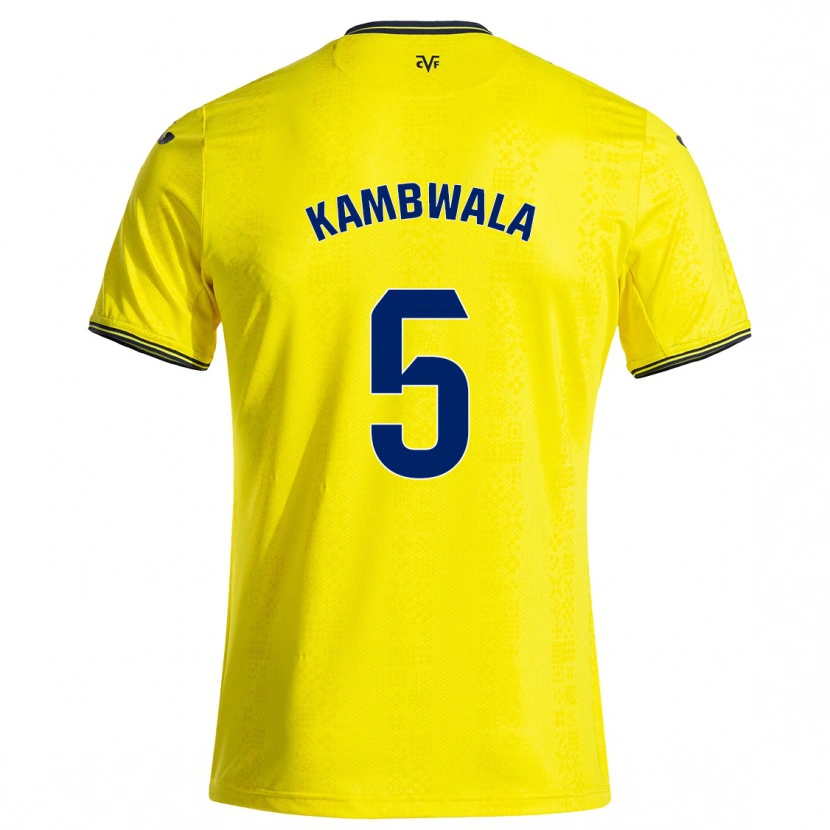 Danxen Mænd Willy Kambwala #5 Gul Sort Hjemmebane Spillertrøjer 2024/25 Trøje T-Shirt