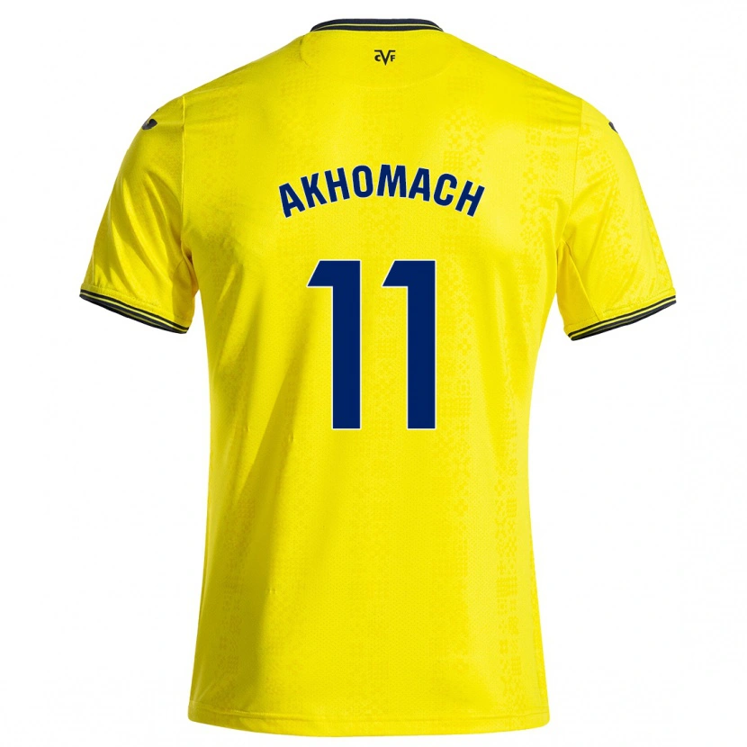 Danxen Mænd Ilias Akhomach #11 Gul Sort Hjemmebane Spillertrøjer 2024/25 Trøje T-Shirt