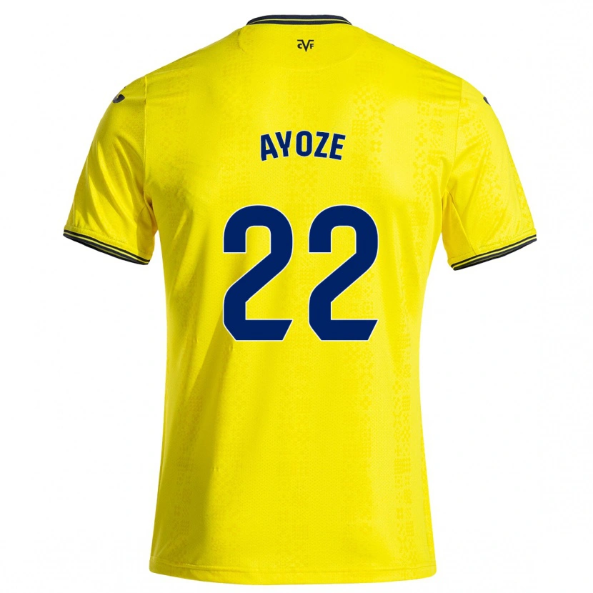 Danxen Mænd Ayoze Pérez #22 Gul Sort Hjemmebane Spillertrøjer 2024/25 Trøje T-Shirt