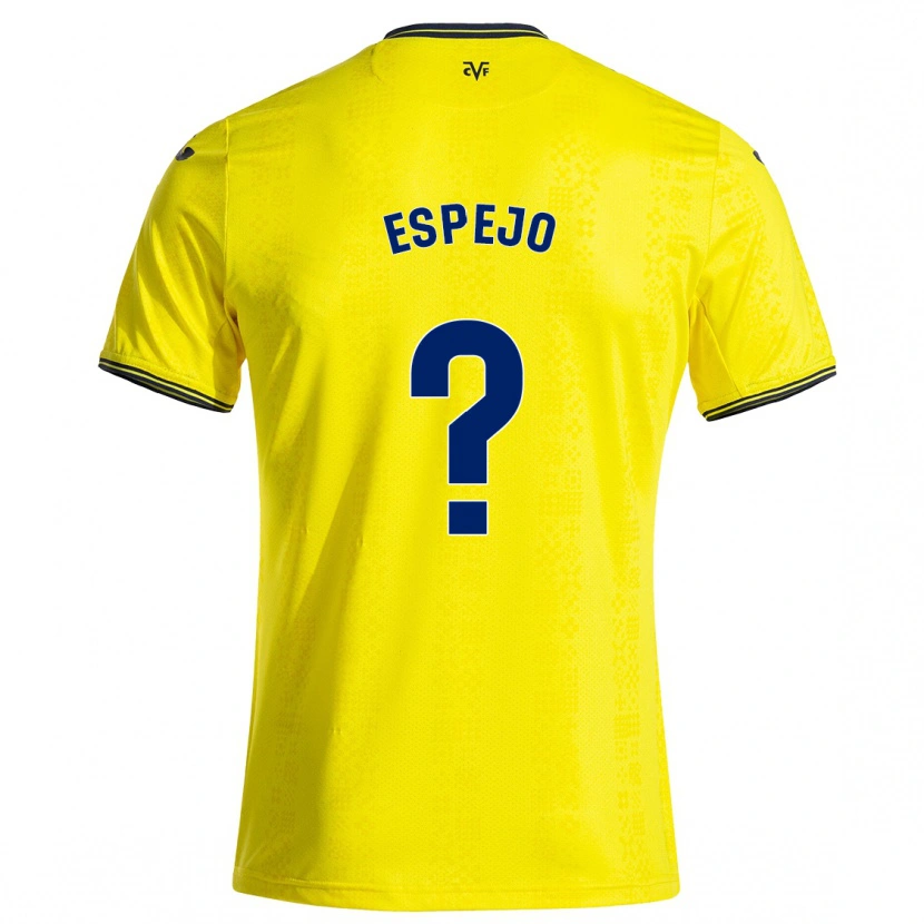 Danxen Mænd Jesús Espejo #0 Gul Sort Hjemmebane Spillertrøjer 2024/25 Trøje T-Shirt