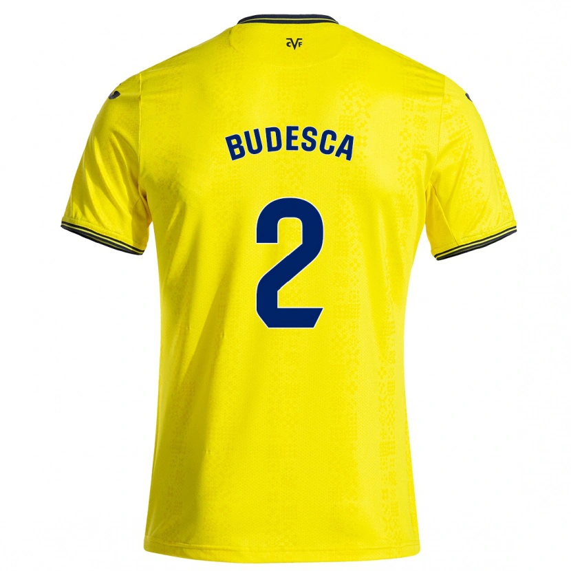 Danxen Mænd Daniel Budesca #2 Gul Sort Hjemmebane Spillertrøjer 2024/25 Trøje T-Shirt