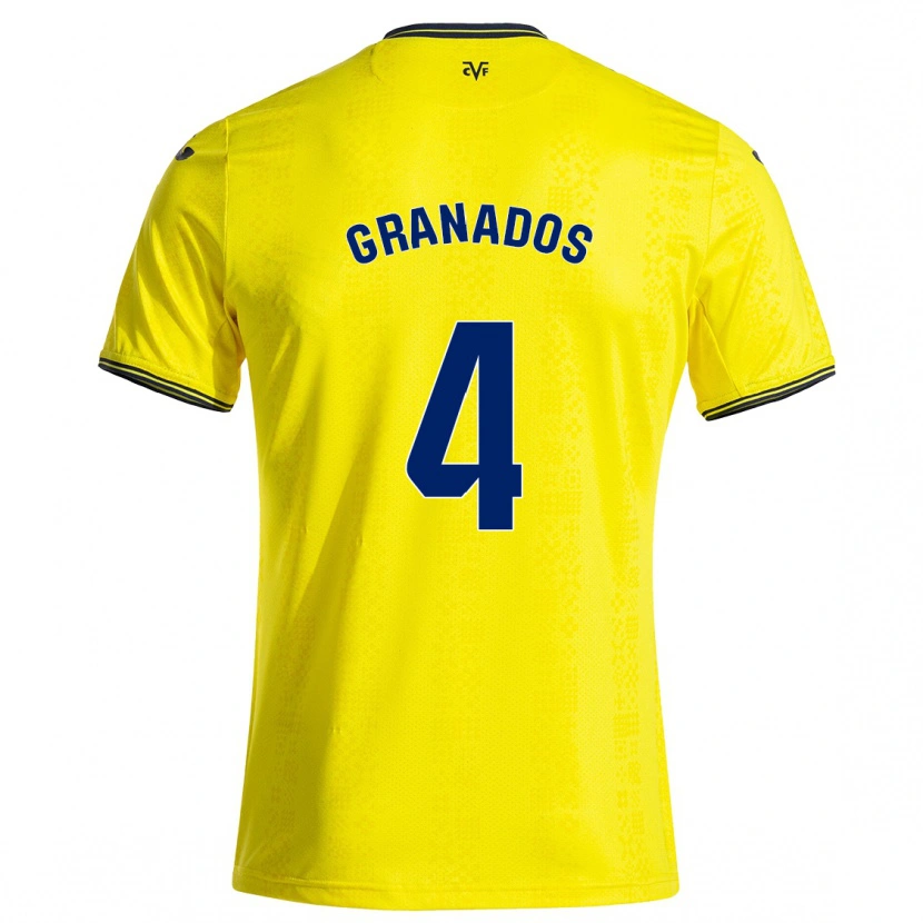 Danxen Mænd Carlos Granados #4 Gul Sort Hjemmebane Spillertrøjer 2024/25 Trøje T-Shirt