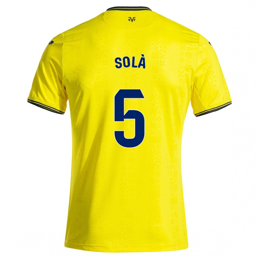Danxen Mænd Arnau Solà #5 Gul Sort Hjemmebane Spillertrøjer 2024/25 Trøje T-Shirt