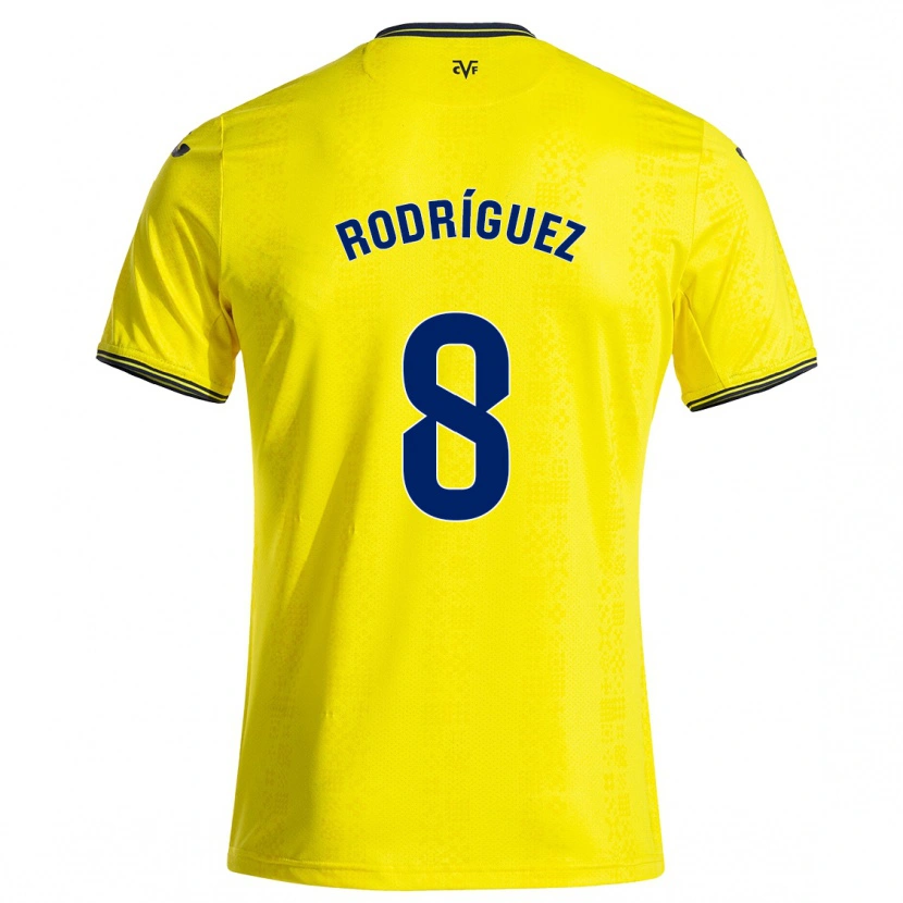 Danxen Mænd Unai Rodríguez #8 Gul Sort Hjemmebane Spillertrøjer 2024/25 Trøje T-Shirt