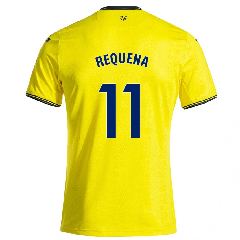 Danxen Mænd Dani Requena #11 Gul Sort Hjemmebane Spillertrøjer 2024/25 Trøje T-Shirt
