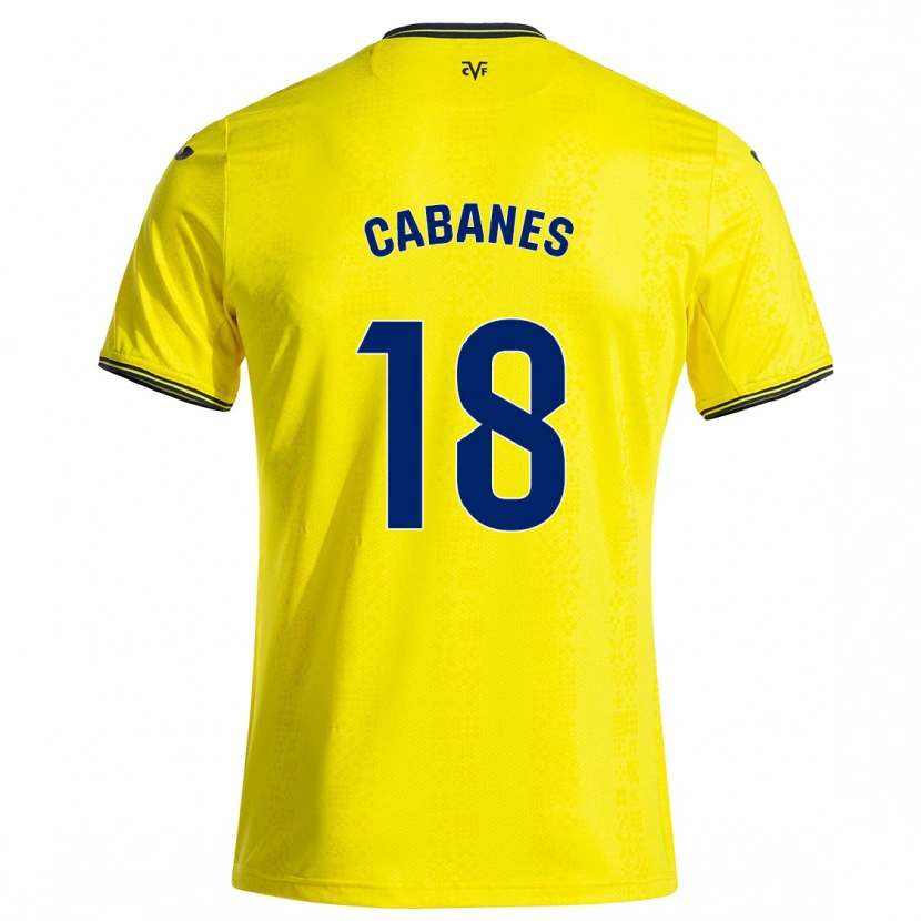 Danxen Mænd Pau Cabanes #18 Gul Sort Hjemmebane Spillertrøjer 2024/25 Trøje T-Shirt
