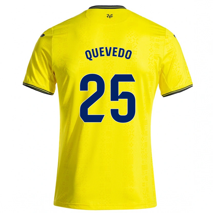 Danxen Mænd Alex Quevedo #25 Gul Sort Hjemmebane Spillertrøjer 2024/25 Trøje T-Shirt