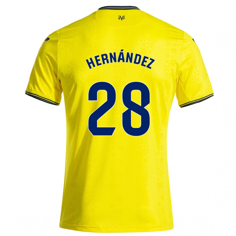 Danxen Mænd Gerard Hernández #28 Gul Sort Hjemmebane Spillertrøjer 2024/25 Trøje T-Shirt