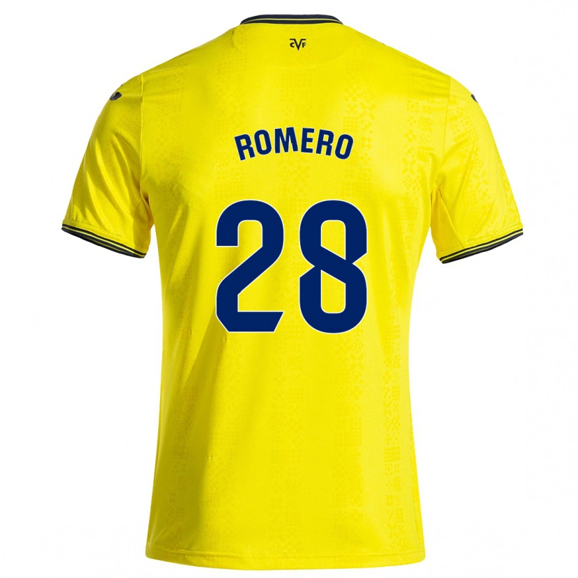 Danxen Mænd María Romero #28 Gul Sort Hjemmebane Spillertrøjer 2024/25 Trøje T-Shirt