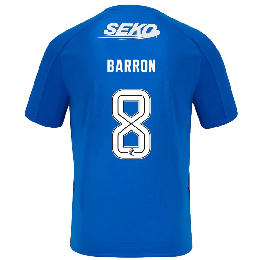 Danxen Mænd Connor Barron #8 Mørkeblå Hjemmebane Spillertrøjer 2024/25 Trøje T-Shirt