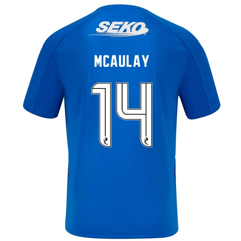 Danxen Mænd Mia Mcaulay #14 Mørkeblå Hjemmebane Spillertrøjer 2024/25 Trøje T-Shirt