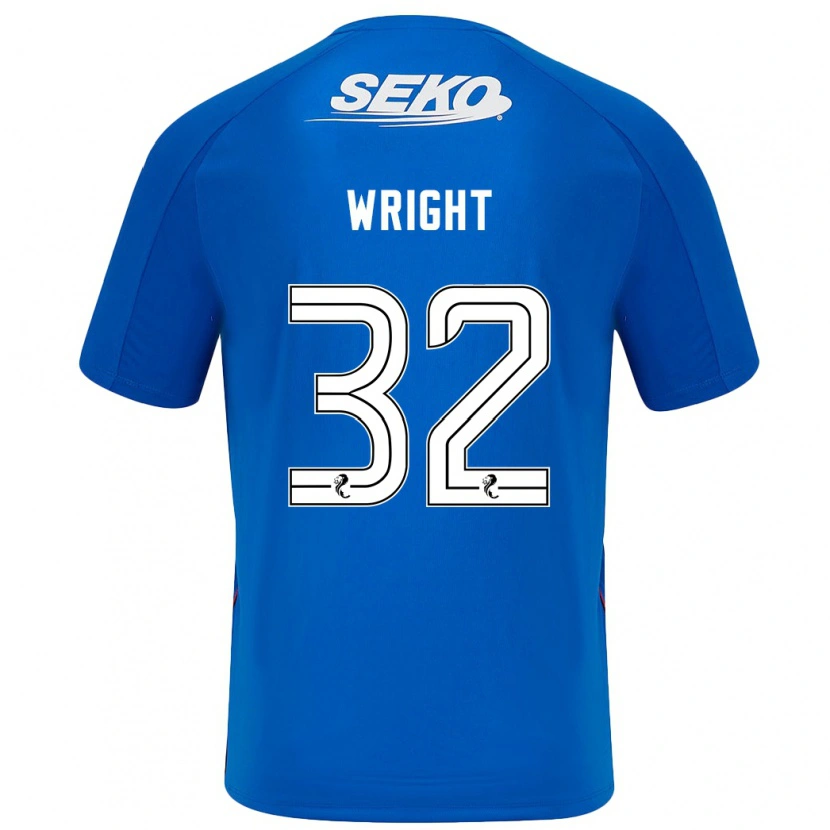 Danxen Mænd Kieran Wright #32 Mørkeblå Hjemmebane Spillertrøjer 2024/25 Trøje T-Shirt
