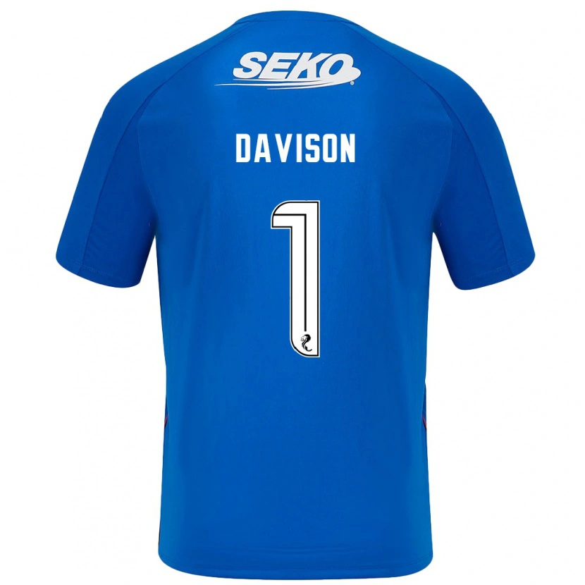 Danxen Mænd Hannah Davison #1 Mørkeblå Hjemmebane Spillertrøjer 2024/25 Trøje T-Shirt