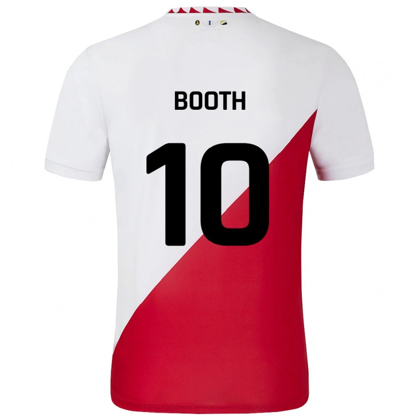 Danxen Mænd Taylor Booth #10 Hvid Rød Hjemmebane Spillertrøjer 2024/25 Trøje T-Shirt