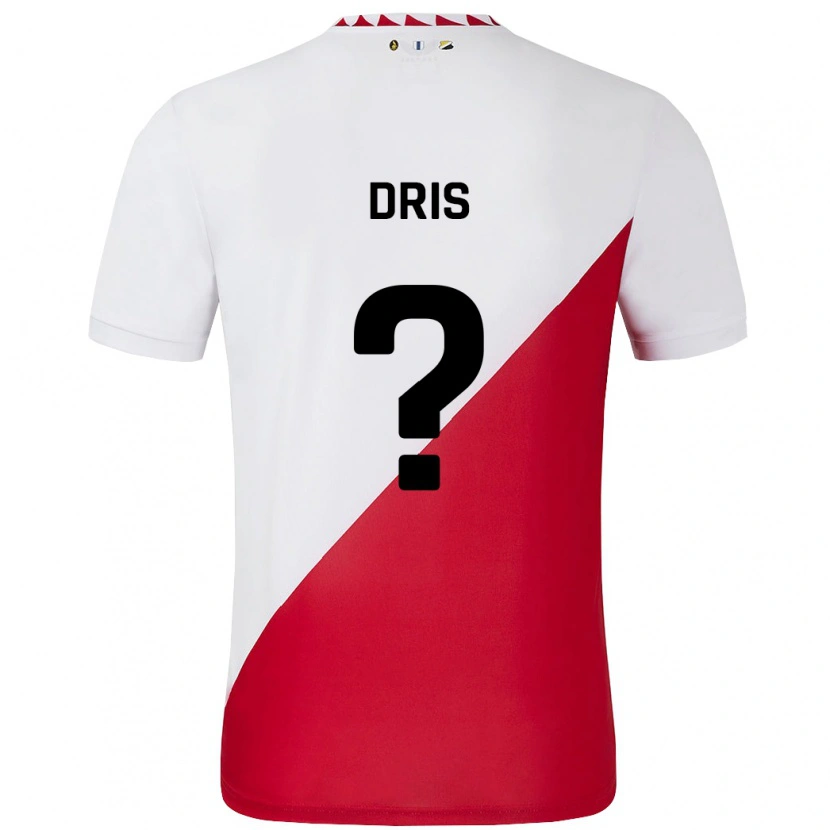 Danxen Mænd Sofiane Dris #0 Hvid Rød Hjemmebane Spillertrøjer 2024/25 Trøje T-Shirt