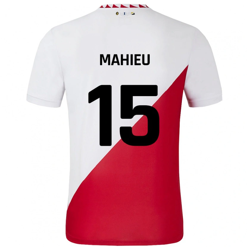 Danxen Mænd Lena Mahieu #15 Hvid Rød Hjemmebane Spillertrøjer 2024/25 Trøje T-Shirt