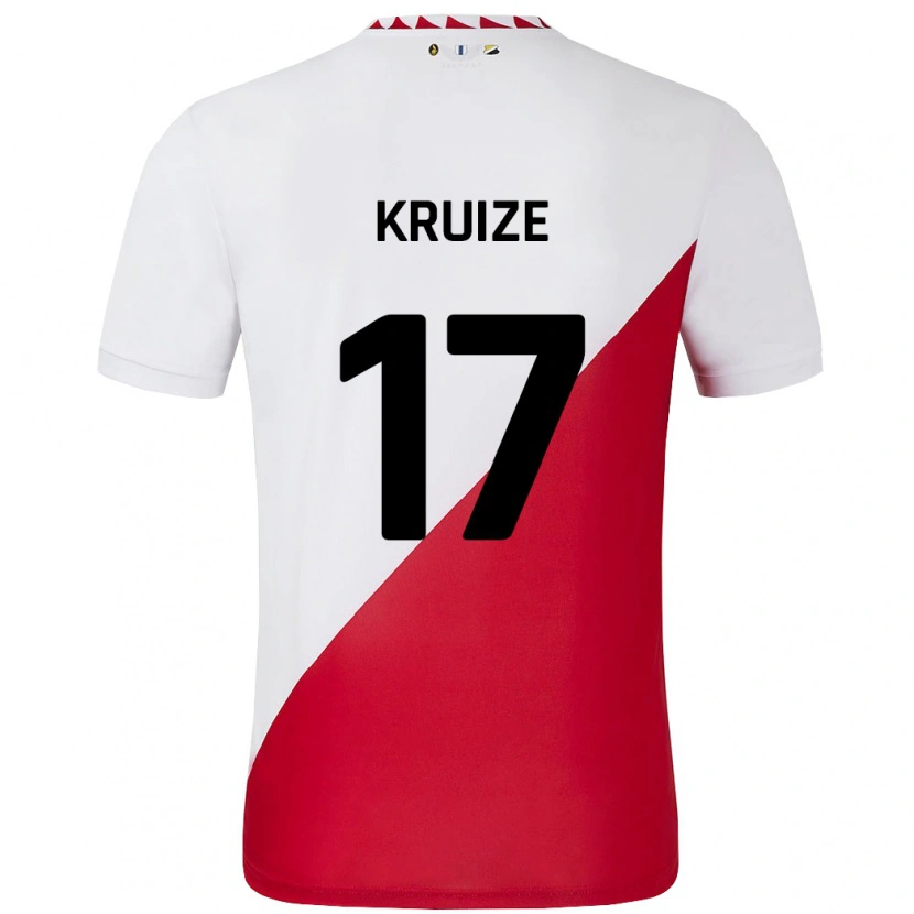 Danxen Mænd Elisha Kruize #17 Hvid Rød Hjemmebane Spillertrøjer 2024/25 Trøje T-Shirt
