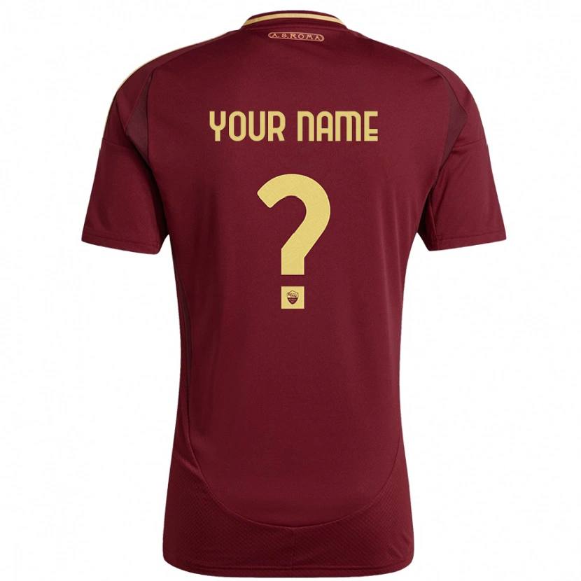 Danxen Mænd Dit Navn #0 Rød Brun Guld Hjemmebane Spillertrøjer 2024/25 Trøje T-Shirt