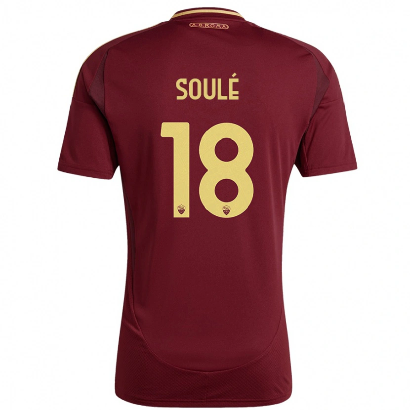 Danxen Mænd Matías Soulé #18 Rød Brun Guld Hjemmebane Spillertrøjer 2024/25 Trøje T-Shirt