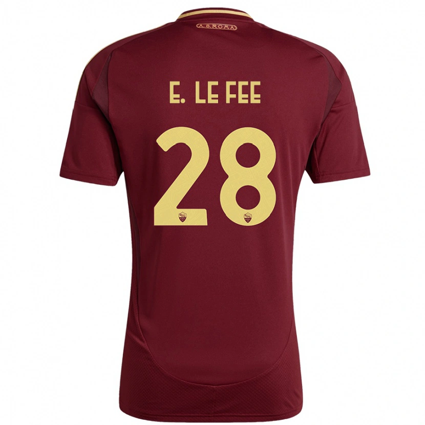 Danxen Mænd Enzo Le Fée #28 Rød Brun Guld Hjemmebane Spillertrøjer 2024/25 Trøje T-Shirt