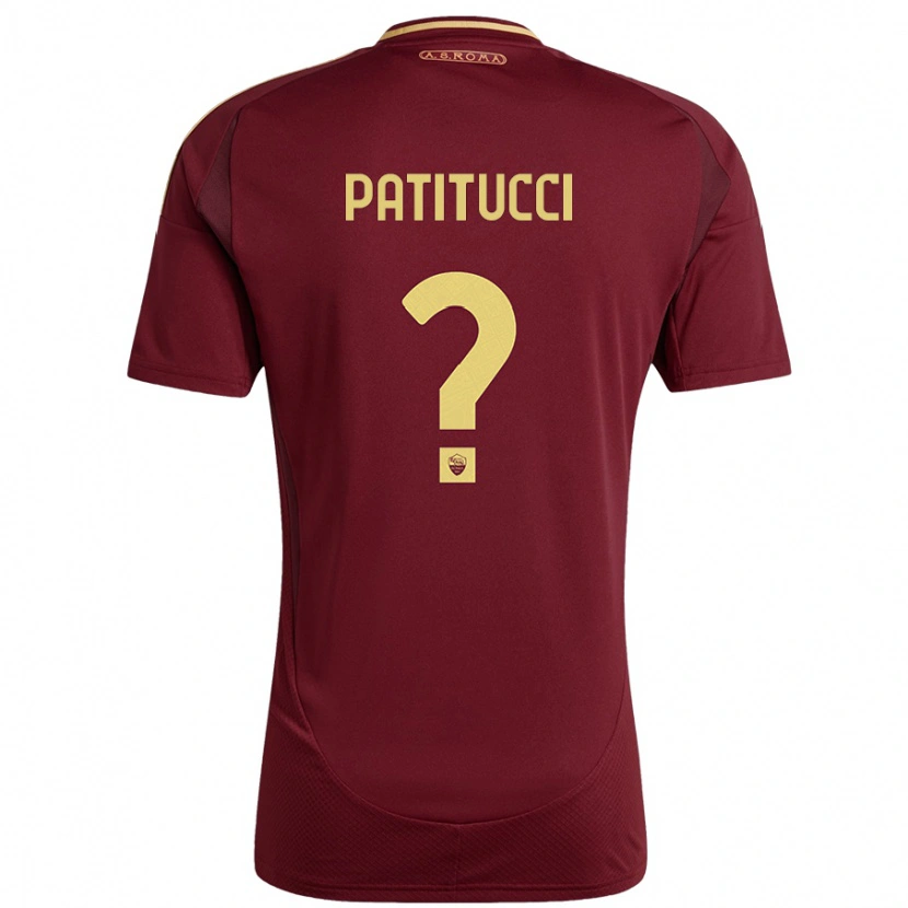 Danxen Mænd Christian Patitucci #0 Rød Brun Guld Hjemmebane Spillertrøjer 2024/25 Trøje T-Shirt