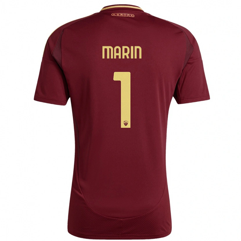 Danxen Mænd Renato Marin #1 Rød Brun Guld Hjemmebane Spillertrøjer 2024/25 Trøje T-Shirt