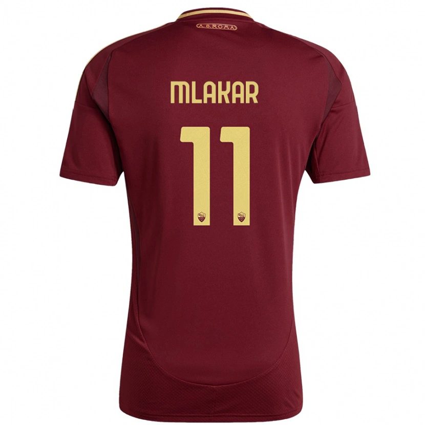Danxen Mænd Luka Mlakar #11 Rød Brun Guld Hjemmebane Spillertrøjer 2024/25 Trøje T-Shirt
