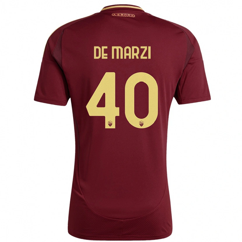 Danxen Mænd Giorgio De Marzi #40 Rød Brun Guld Hjemmebane Spillertrøjer 2024/25 Trøje T-Shirt