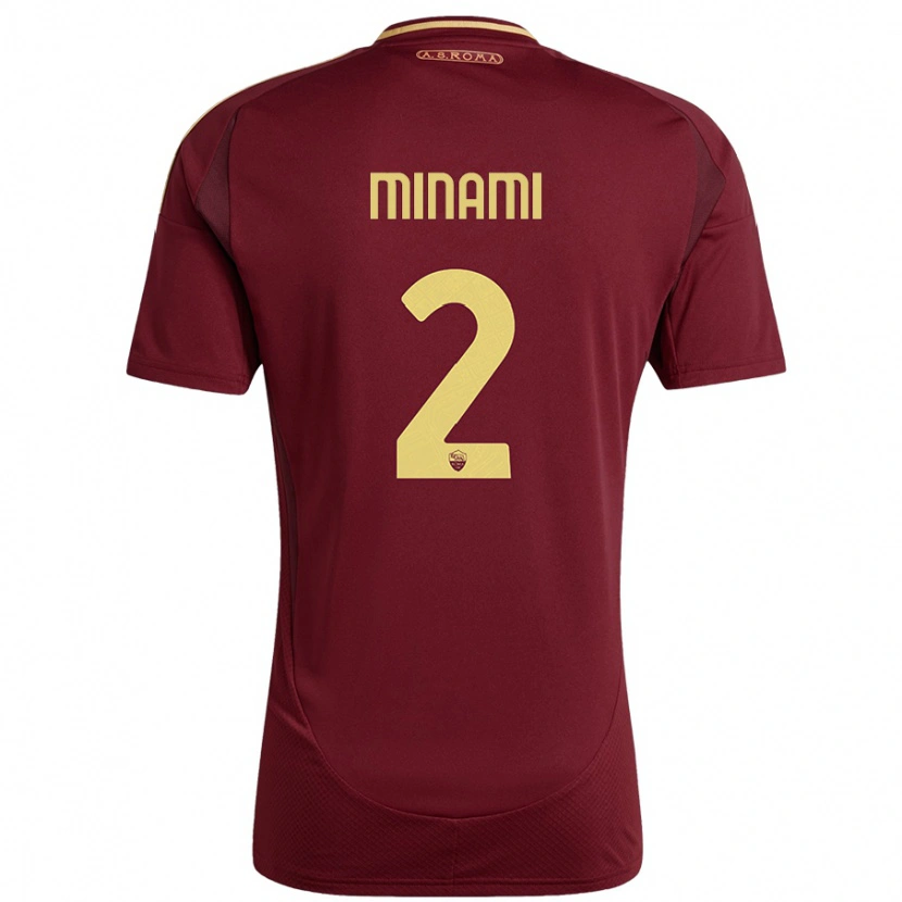 Danxen Mænd Moeka Minami #2 Rød Brun Guld Hjemmebane Spillertrøjer 2024/25 Trøje T-Shirt
