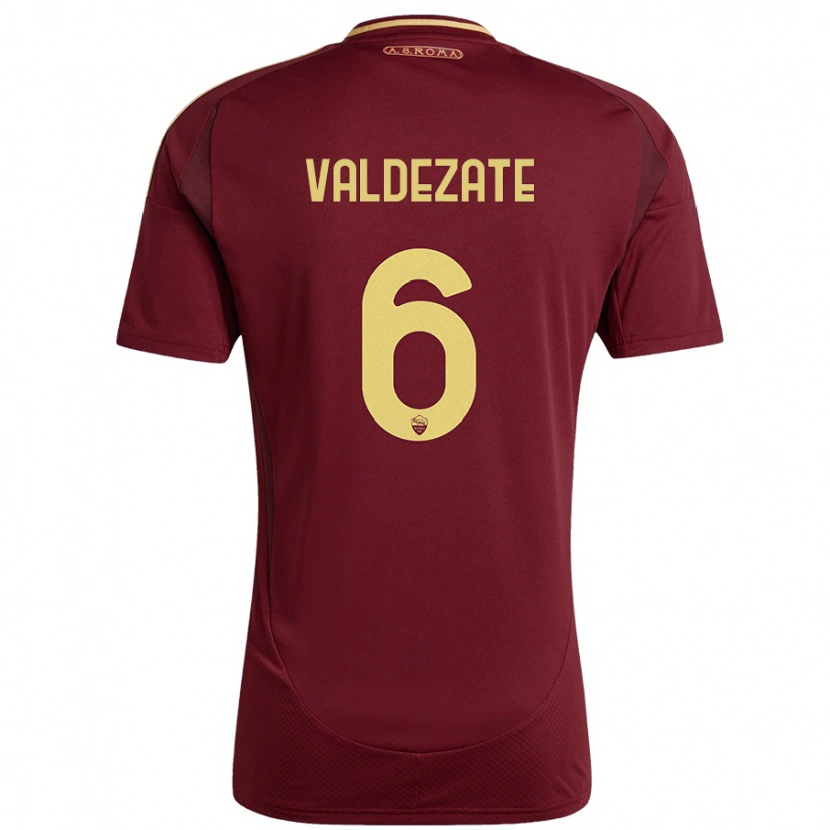 Danxen Mænd Oihane Valdezate #6 Rød Brun Guld Hjemmebane Spillertrøjer 2024/25 Trøje T-Shirt