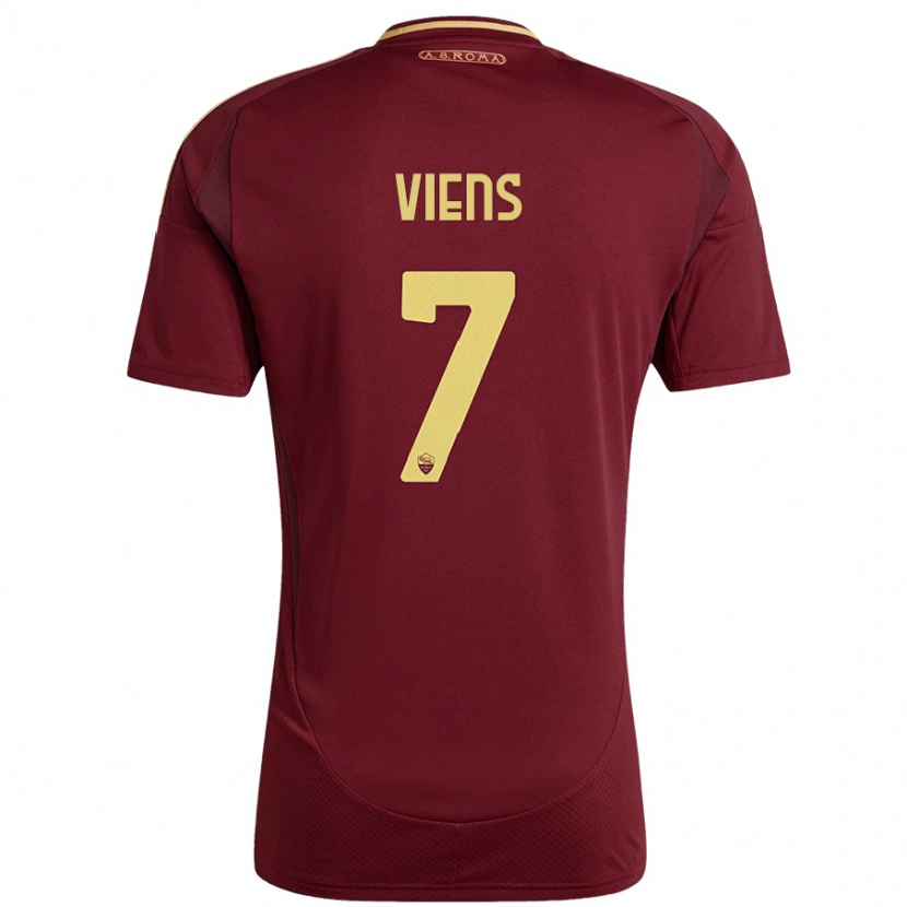 Danxen Mænd Evelyne Viens #7 Rød Brun Guld Hjemmebane Spillertrøjer 2024/25 Trøje T-Shirt