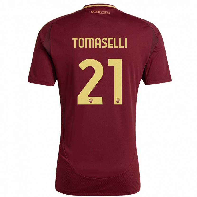 Danxen Mænd Martina Tomaselli #21 Rød Brun Guld Hjemmebane Spillertrøjer 2024/25 Trøje T-Shirt