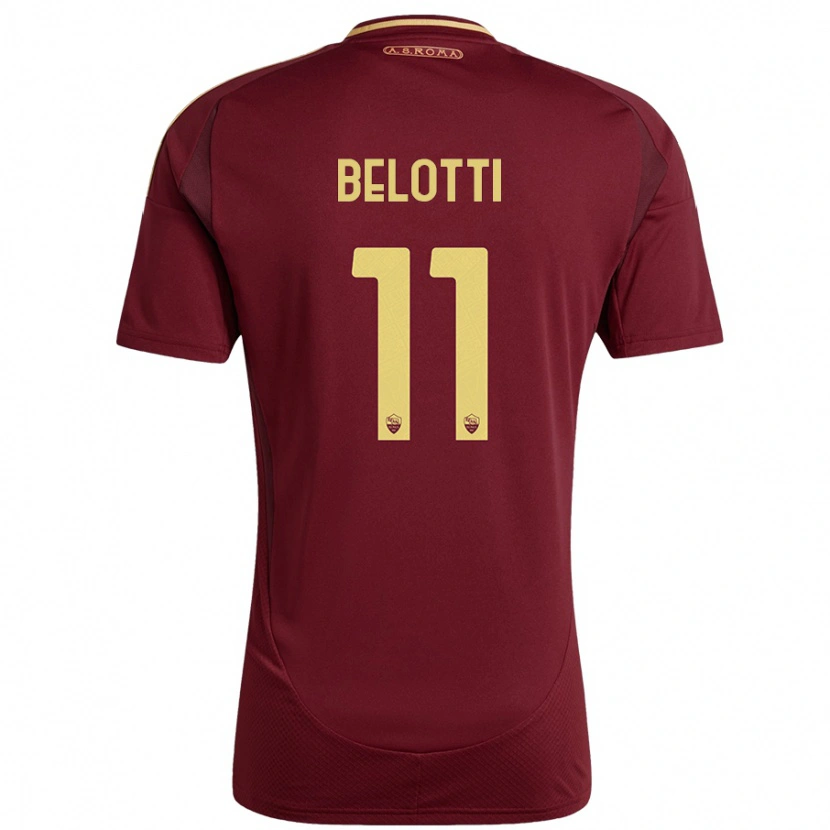 Danxen Mænd Andrea Belotti #11 Rød Brun Guld Hjemmebane Spillertrøjer 2024/25 Trøje T-Shirt