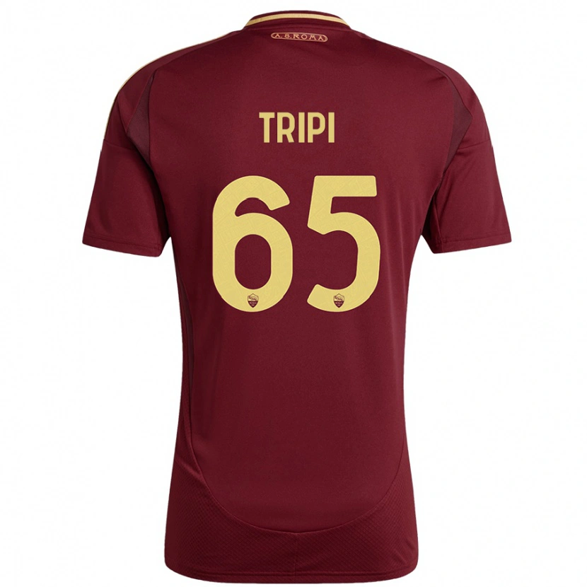 Danxen Mænd Filippo Tripi #65 Rød Brun Guld Hjemmebane Spillertrøjer 2024/25 Trøje T-Shirt