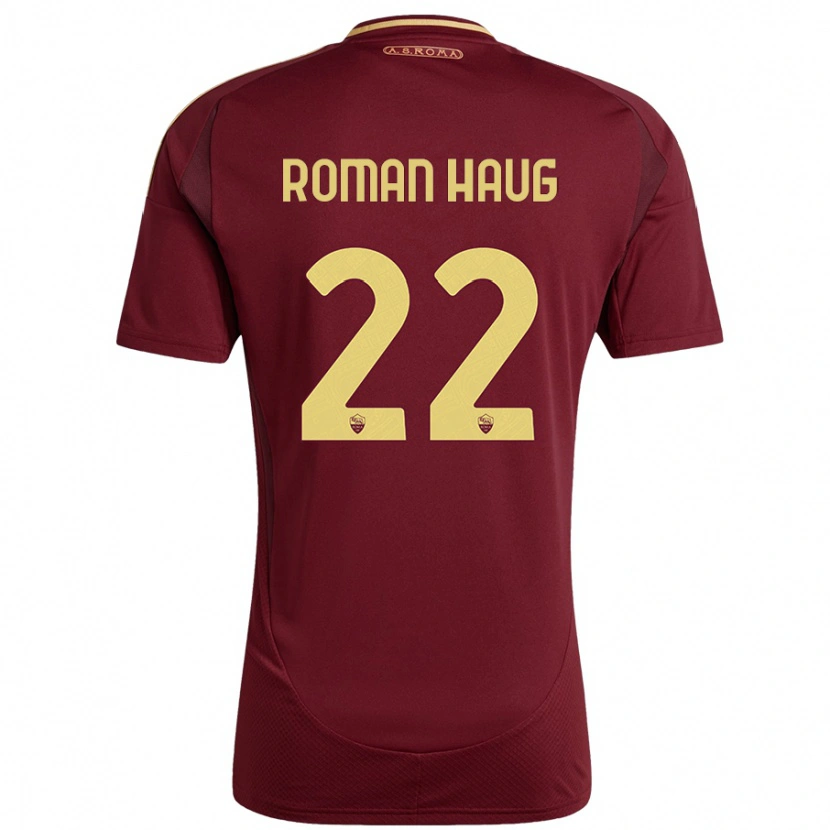 Danxen Mænd Sophie Roman Haug #22 Rød Brun Guld Hjemmebane Spillertrøjer 2024/25 Trøje T-Shirt