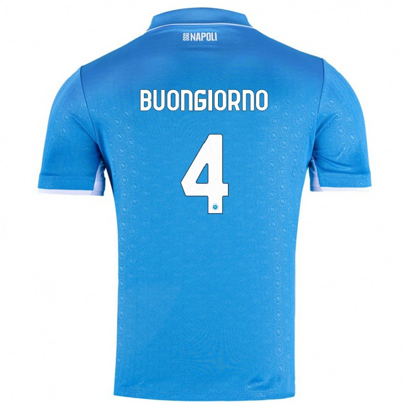 Danxen Mænd Alessandro Buongiorno #4 Himmelblå Hjemmebane Spillertrøjer 2024/25 Trøje T-Shirt